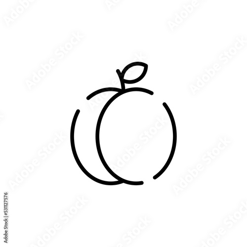 Peach Dotted Line Icon Vector Illustration Logo Template. Suitable For Many Purposes.