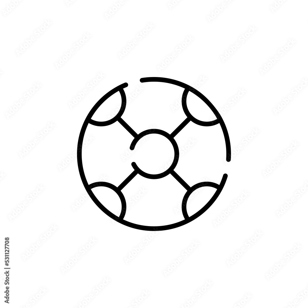 Football Dotted Line Icon Vector Illustration Logo Template. Suitable For Many Purposes.