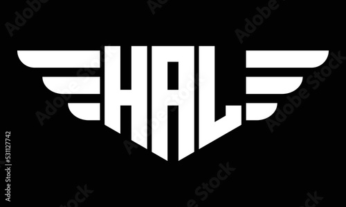 HAL three-letter geometric initial letter logo design template.