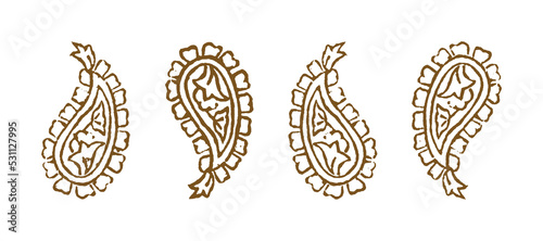 Original Indian Stamp Printing with Paisley motifs