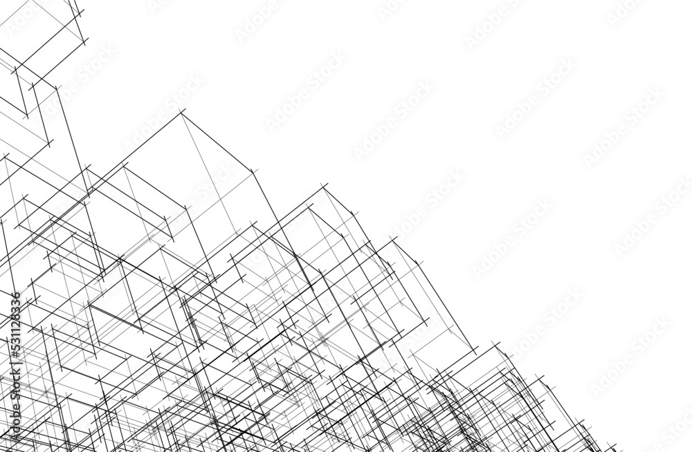 Architectural drawing vector illustration