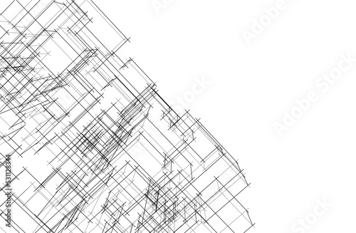 Architectural drawing vector illustration