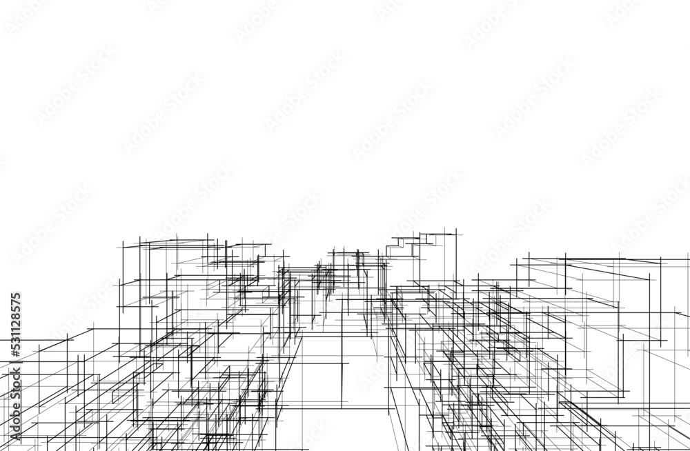 Fototapeta premium Architectural drawing vector illustration