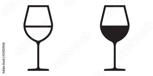 ofvs129 OutlineFilledVectorSign ofvs - wine glass vector icon . cabernet sauvignon . isolated transparent . black outline and filled version . AI 10 / EPS 10 . g11468