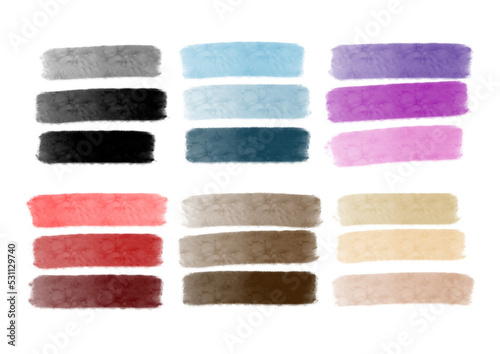 PNG. Colección armonías de color con textura polvo, pastel o sombra de ojos. Manchas para diseño web, etiquetas y maquillaje. photo