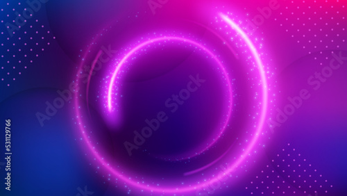 Light Ring Motion Background, Elegant Violet Light. Widescreen Vector Illustration