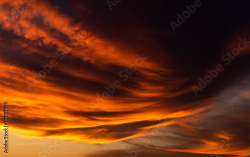 Abstract clouds with vibrant color at sunset