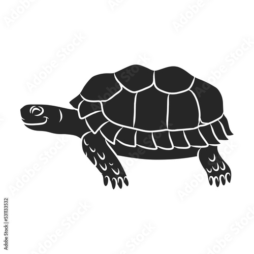 Turtle vector icon.Black vector icon isolated on white background turtle.