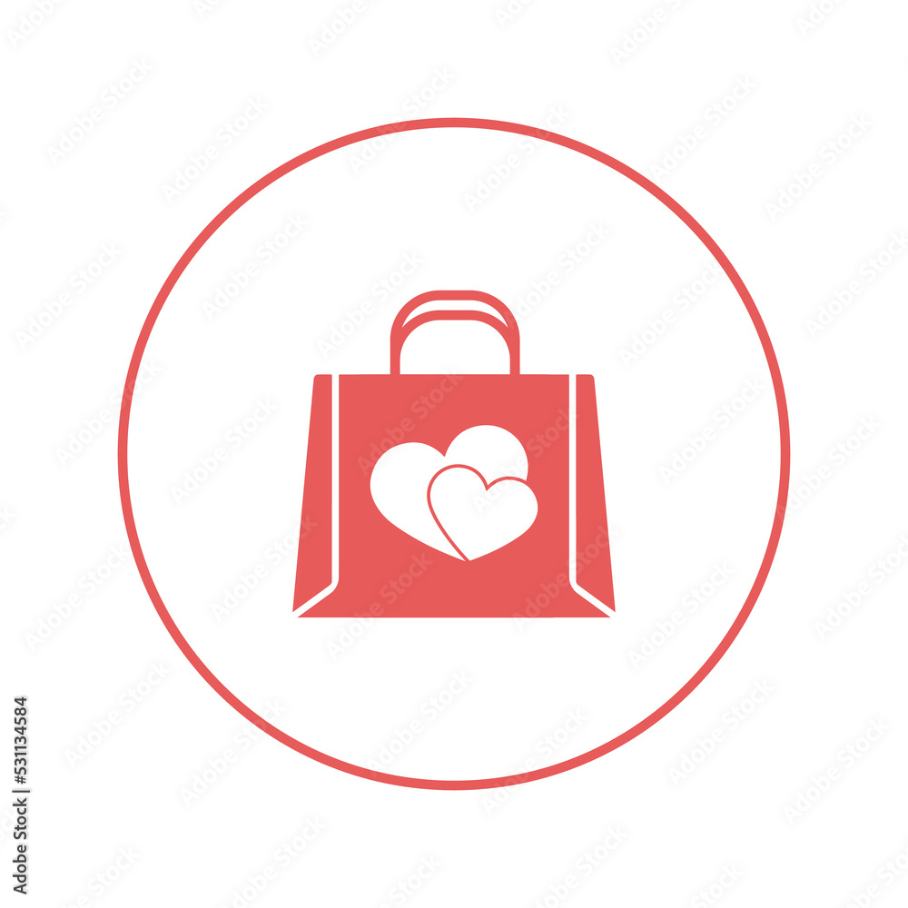 Valentine's day gift bag icon | Circle version icon | Valentine's day gift bag icon | Circle version icon |