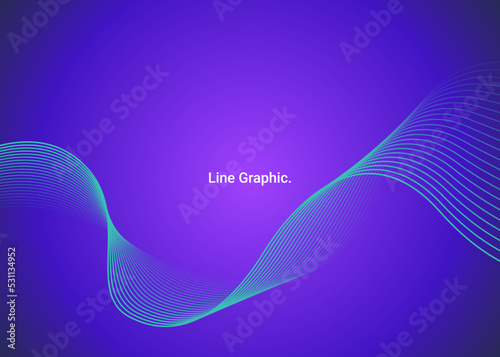 Line Graphic style banner background design concept. Technology metaverse elements with line gradient copy. Creative illustration for poster, web, landing, page, cover, ad, greeting, card, present