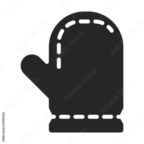 Mitten potholder vector outline icon. Vector illustration kitchenware on white background. Isolated outline illustration icon of mitten potholder .