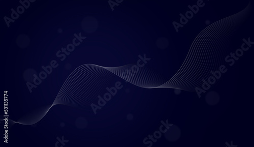 Tela Dark blue background with wavy diagonal ascending lines