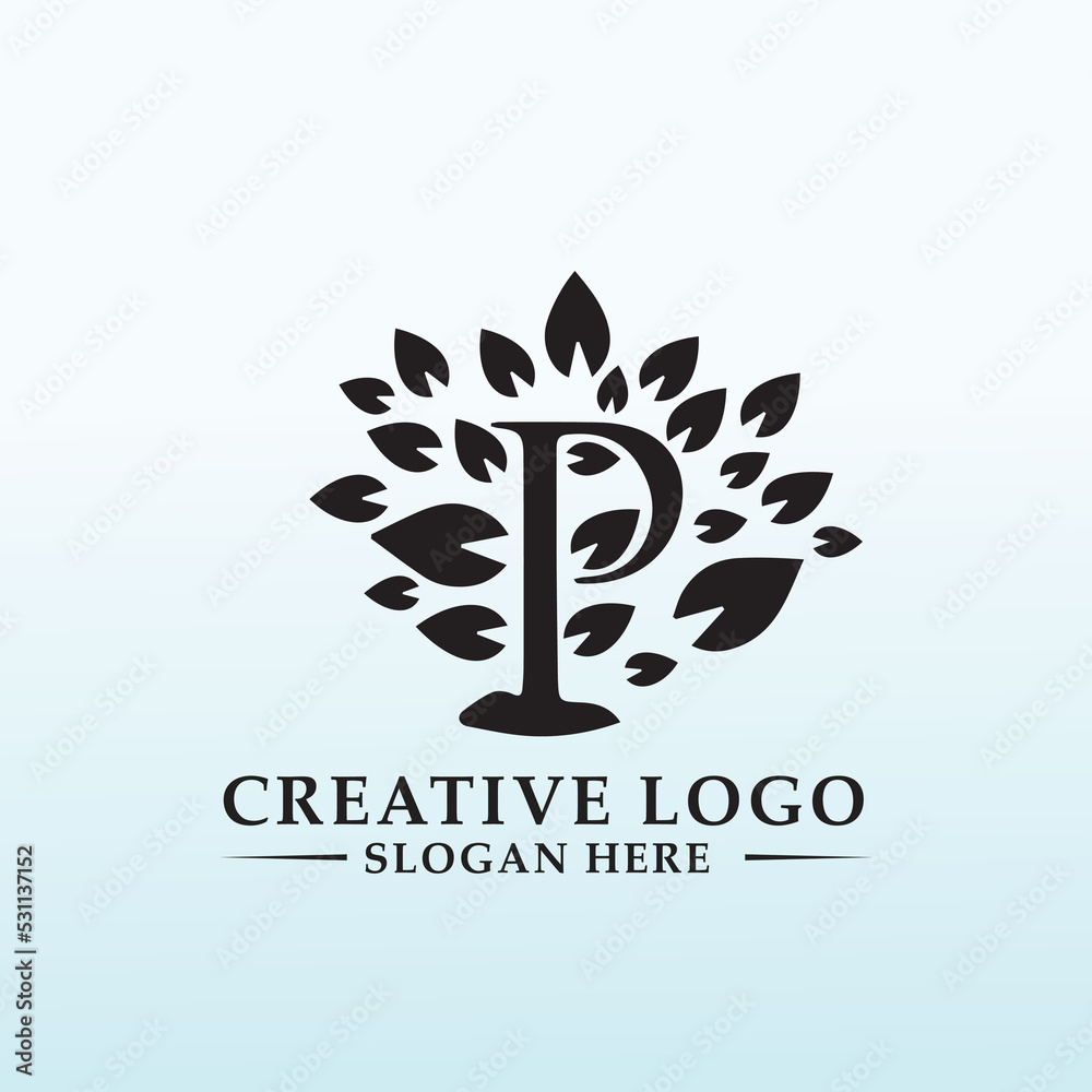 financial advice letter P logo design