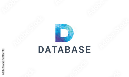 Letter D creative technological database modern logo