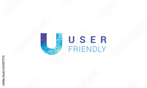Letter U unique colourful technological modern logo 