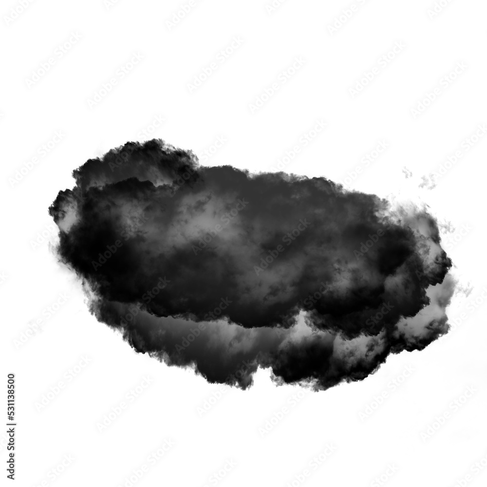 Black cloud isolated over white background 3D illustration Black cloud isolated over white background 3D illustration