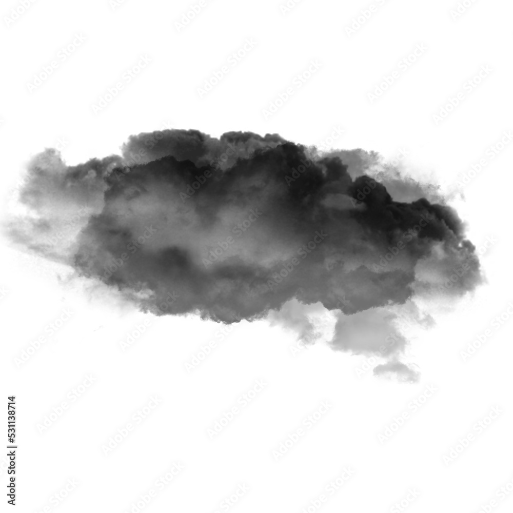 Black cloud isolated over white background 3D illustration Black cloud isolated over white background 3D illustration