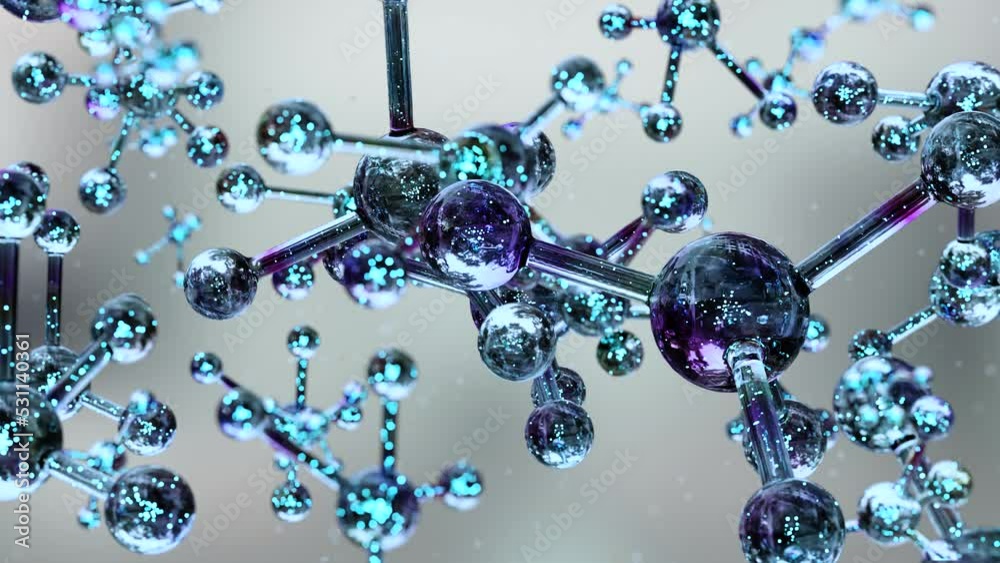 molecule or serum or atom, Serum Liquid Cream ,Collagen Clear Crystal Premium Serum and Vitamin Skin Care, Abstract structure for Science or medical background, Schematic hydrogen, water, 3d render