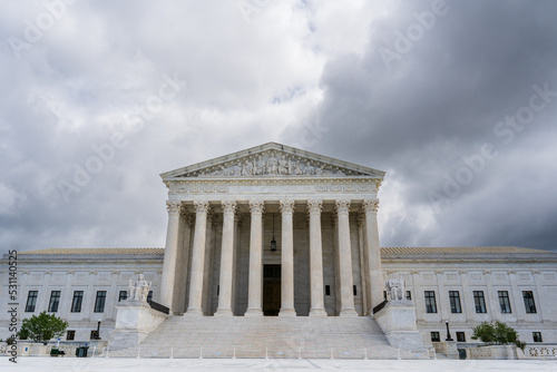 foreboding stormy sky over the Supreme Court building in Washington DC