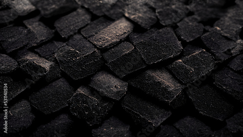 Black Brick Texture Background, 8k, High Resolution