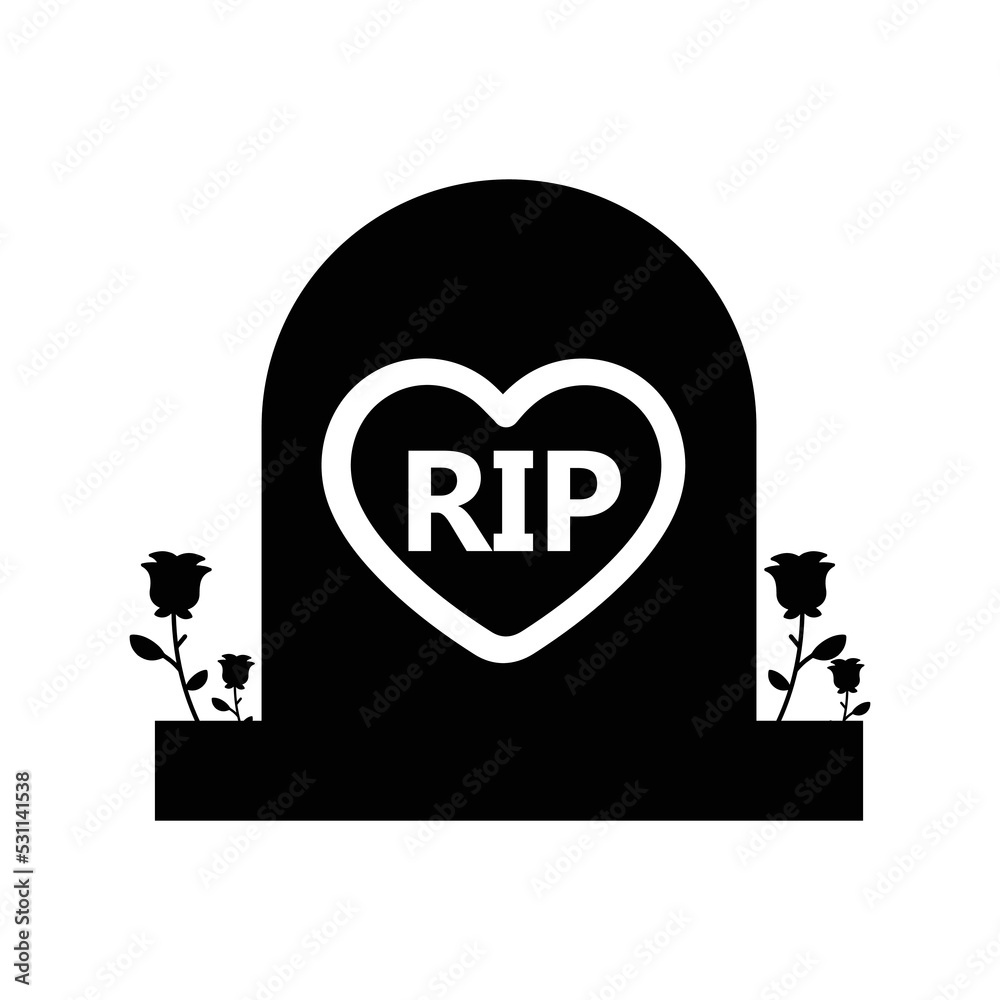 Headstone death cemetery flower icon | Black Vector illustration | Headstone death cemetery flower icon | Black Vector illustration |
