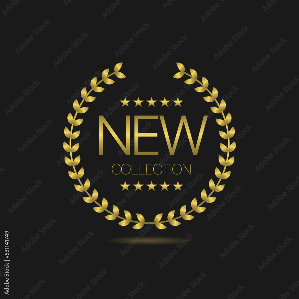 New collection golden laurel wreath label New collection golden laurel wreath label