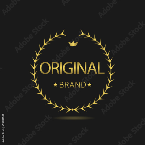 Original brand vector laurel wreath label