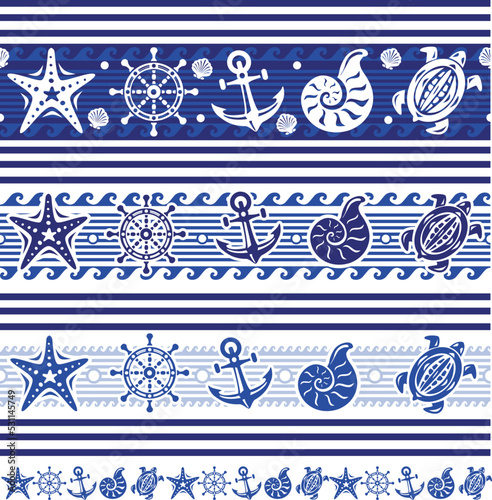 Banners with Nautical and sea symbols