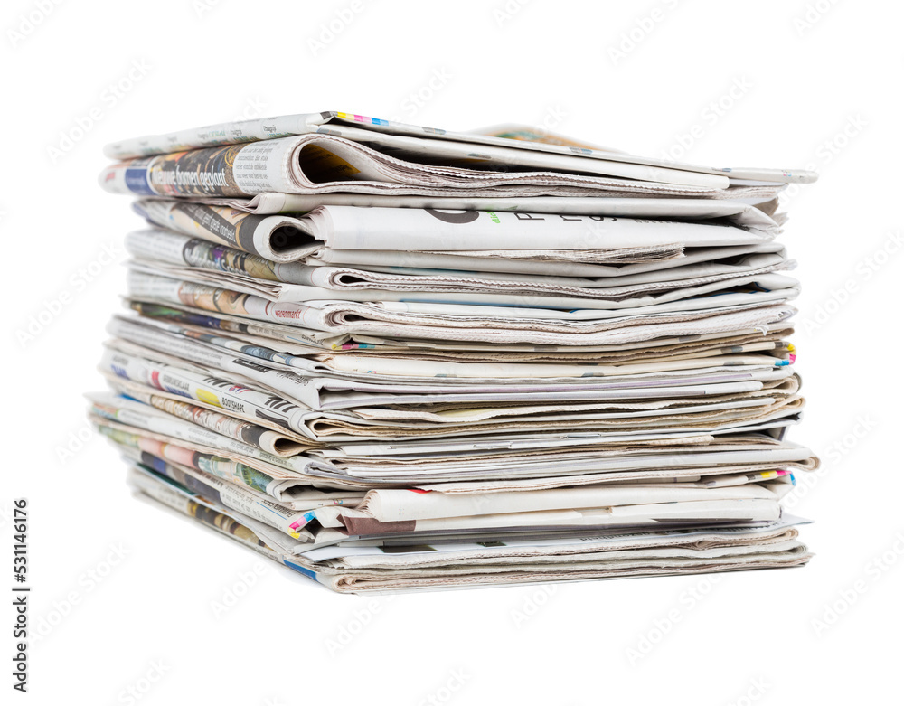 Pile of generic newspapers isolated cut out Pile of generic newspapers isolated cut out