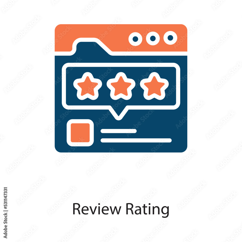 Review Rating Solid Vector Icon Design illustration on White background. EPS 10 File Review Rating Solid Vector Icon Design illustration on White background. EPS 10 File