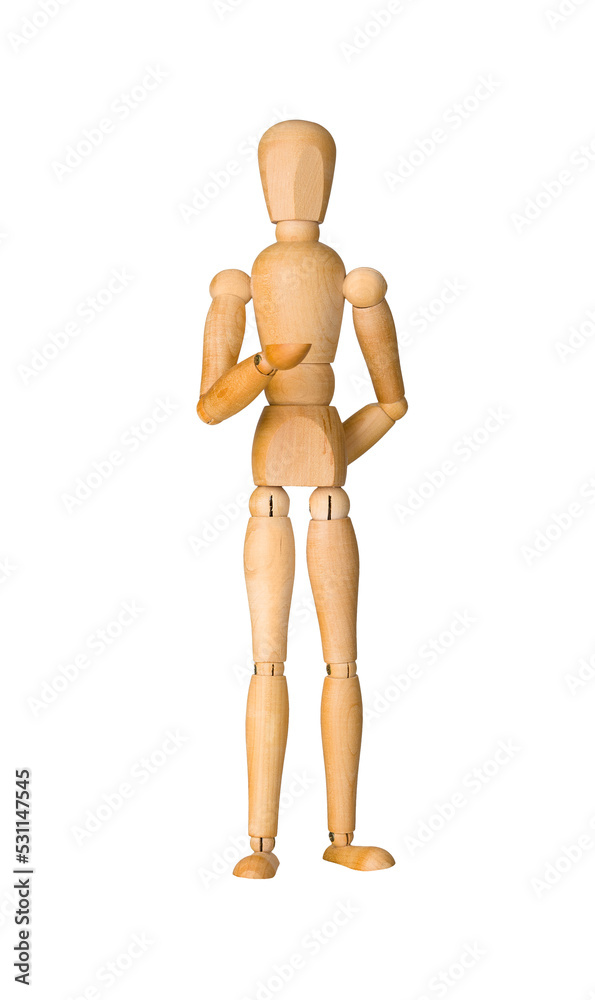 Wooden mannequin talking and explaining pose Wooden mannequin talking and explaining pose