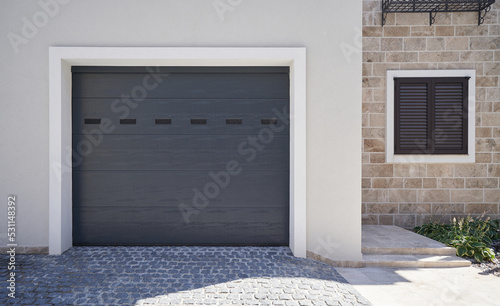 Modern automatic garage door with ventilating