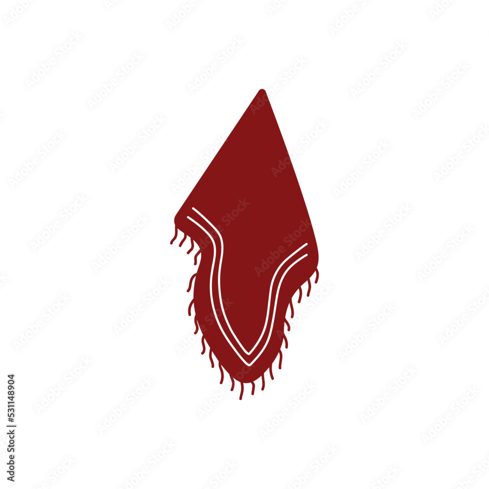 Obraz premium Handkerchief. A bright pink handkerchief, a means of hygiene. Symbol of health care. Icon, clipart for website, postcards about treatment, clinic. Vector flat illustration, cartoon style.