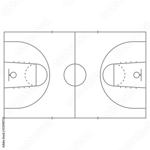 basketball field isolated illustration © lunarts_studio