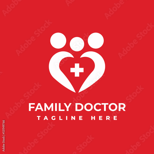 Modern Healthcare Medical Logo. White and Red Geometric Linear Rounded Cross Sign Health Icon Infinity Style isolated on Dark Background. Flat Vector Logo Design Template Element.