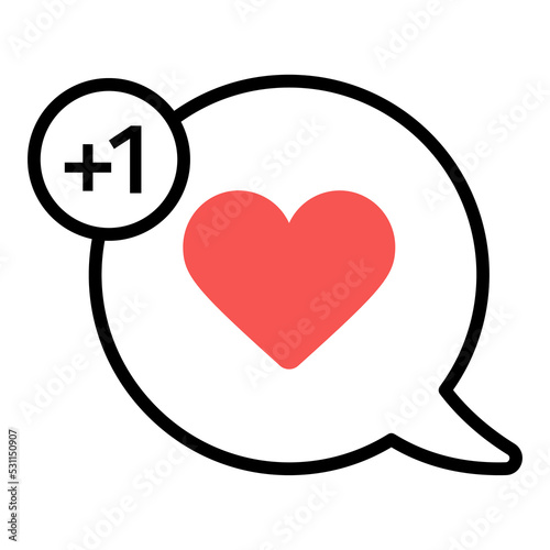 love like notification heart button