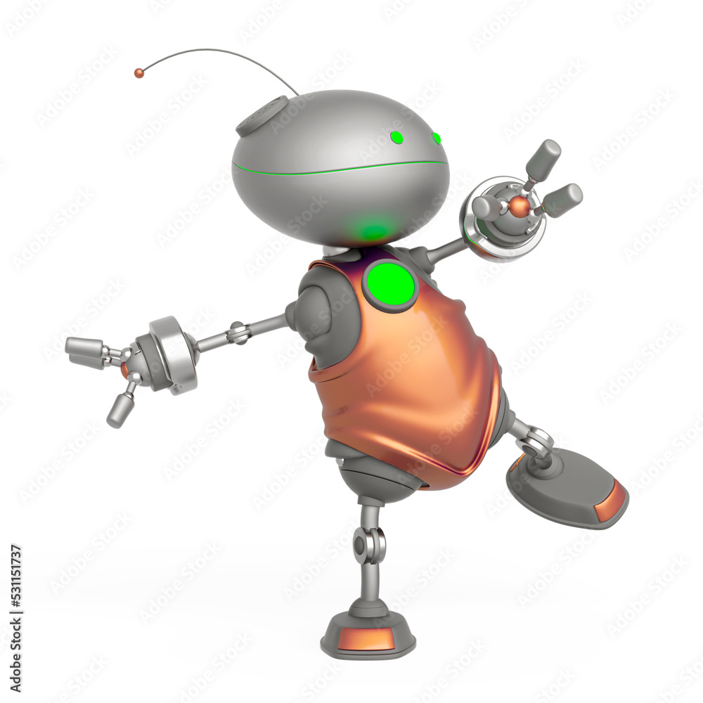 mini bot is doing some balance yoga mini bot is doing some balance yoga
