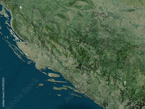 Federacija Bosna i Hercegovina, Bosnia and Herzegovina. High-res satellite. No legend photo