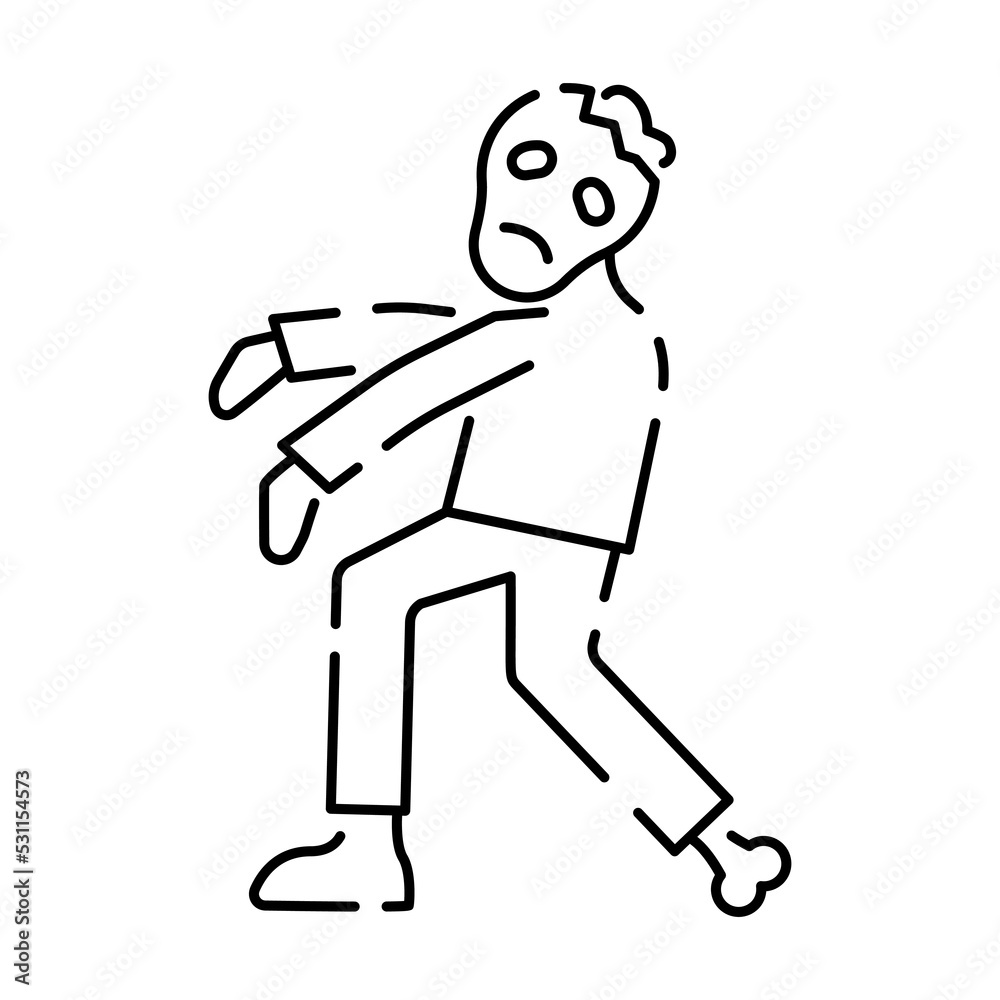 Zombie Halloween Decorations Outline and one line icon or Pictogram. Happy Halloween Linear Icon. Editable Stroke. Isolated Vector Illustration. Trick or treat and scary Zombie Halloween Decorations Outline and one line icon or Pictogram. Happy Halloween Linear Icon. Editable Stroke. Isolated Vector Illustration. Trick or treat and scary
