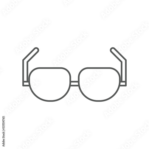 Eye Glasses modern Frames Style. Summer eyewear sun protection sunglass protection, UV glasses stylish,Fashion spectacles accessory. vacation icon. Vector illustration filled outline style EPS10