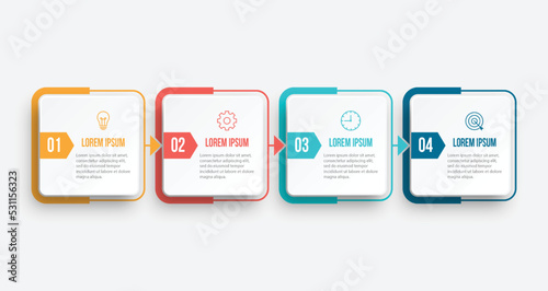 Timeline infographic design element and number options Business concept with 4 steps