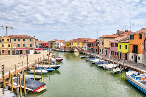 Murano, Italy - July 7, 2022: Scenery along the canals in Murano Italy 