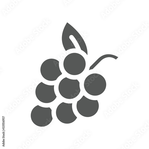 Bunch of grapes with leaf. Nature wine, Grapevine Food fruit Outlined silhouette. organic fresh grape for vegan, vegetarian, icon.Vector illustration filled outline style. EPS10