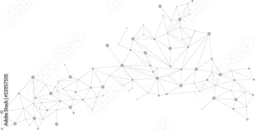 Network Connecting dot polygon background. Concept of Network Business, technology, Data and chemical. Dot connect line abstract background represent futuristic network and data transformation