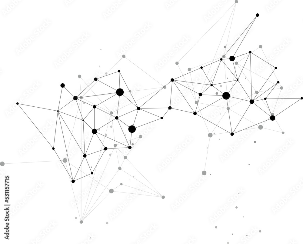 Network Connecting dot polygon background on isolated white background Network Connecting dot polygon background on isolated white background