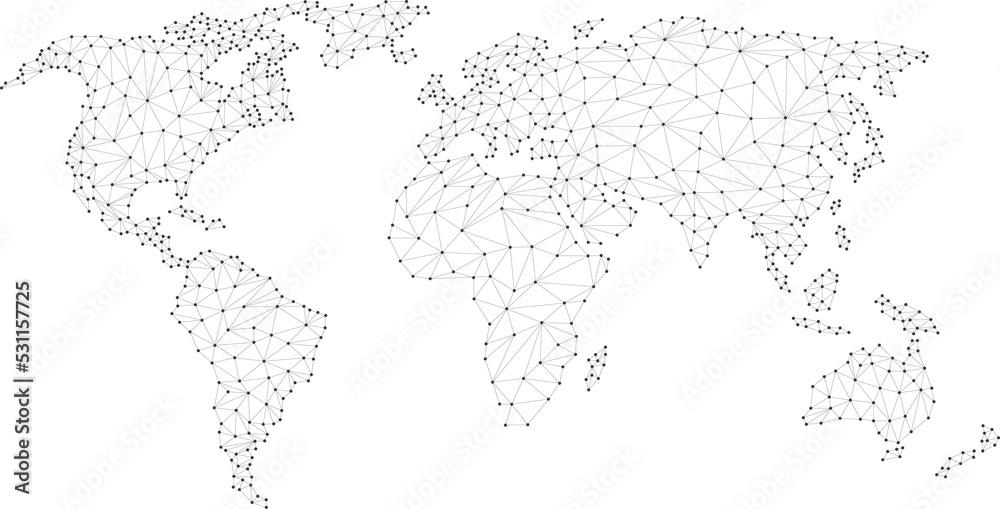 World map dot connection line polygon: concept of digital world, Data connection World map dot connection line polygon: concept of digital world, Data connection