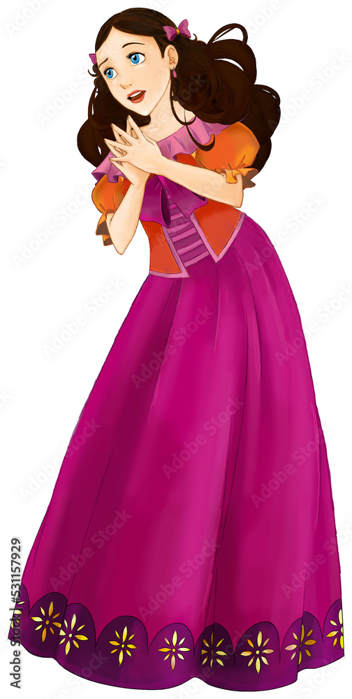 cartoon scene with princess queen isolated illustration for children cartoon scene with princess queen isolated illustration for children