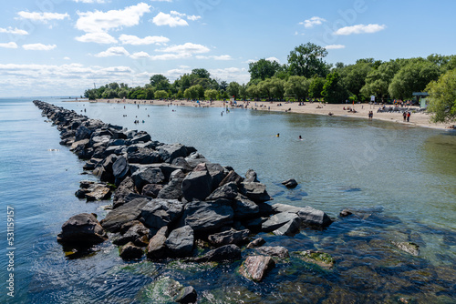 Canvas Print Toronto Islands Park Centre Island Beach. Ontario, Canada.