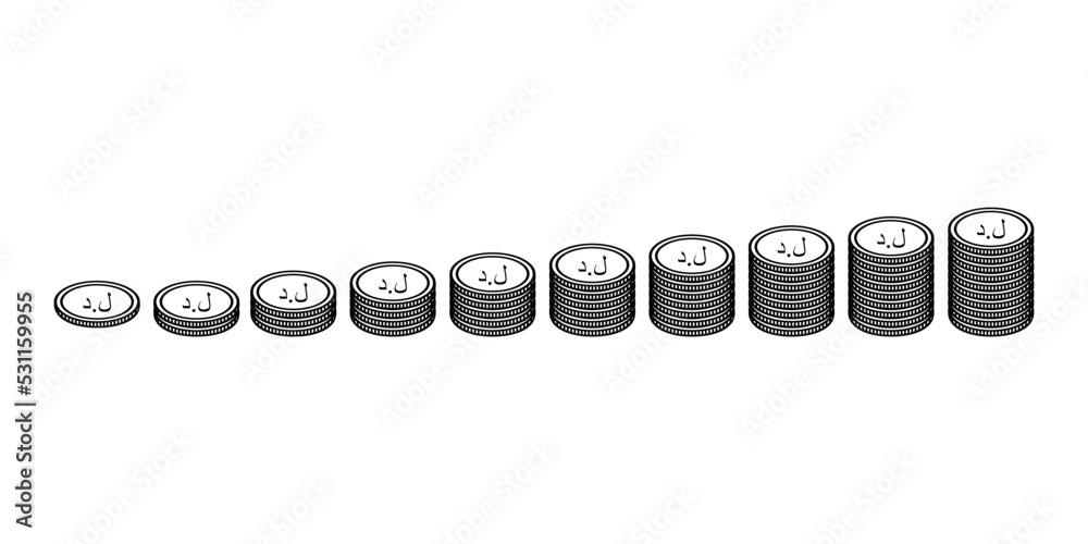Libya Currency Icon Symbol. Libyan Dinar, LYD. Vector Illustration Libya Currency Icon Symbol. Libyan Dinar, LYD. Vector Illustration