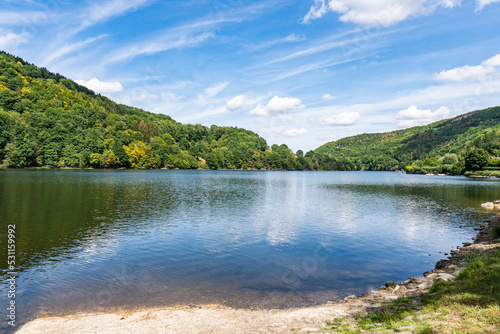 Lake Rursee, In the middle of the Eifel National Park, surrounded by unique natural scenery and unspoilt nature